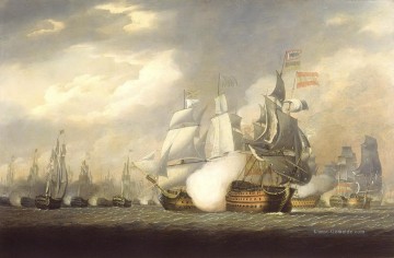 Der Sieg Raking die spanische Salvador del Mundo in der Schlacht von Kap St Vincent 1797 Seeschlachten Ölgemälde